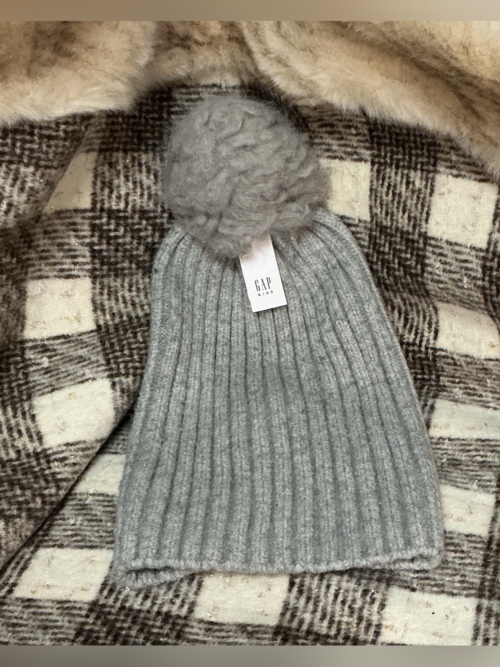 GIRLS GAP POM POM SOFT KNIT BEANIE